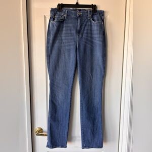 7 for all Mankind Womens Kimmie straight navigation jeans 32 high medium wash